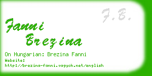 fanni brezina business card